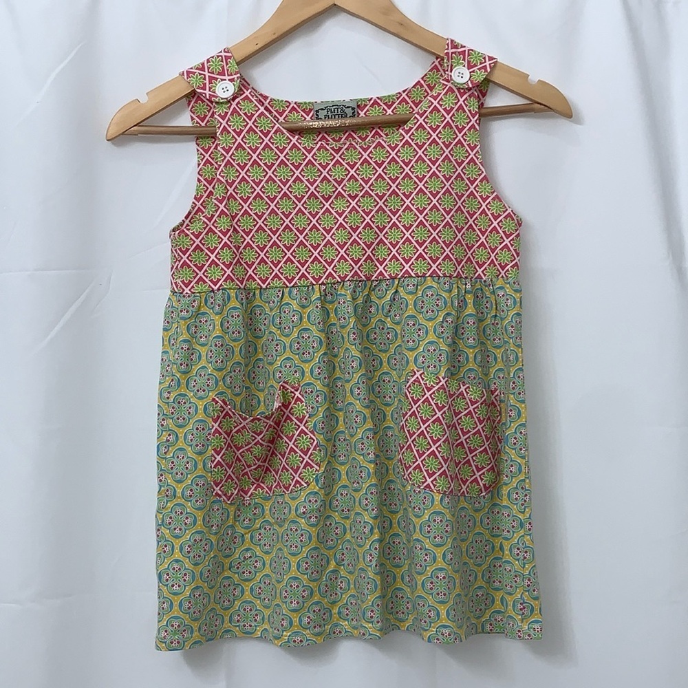 Flit & Flitter Girls Floral Boho Sleeveless‎ Dress Pink Yellow Blue Size 10